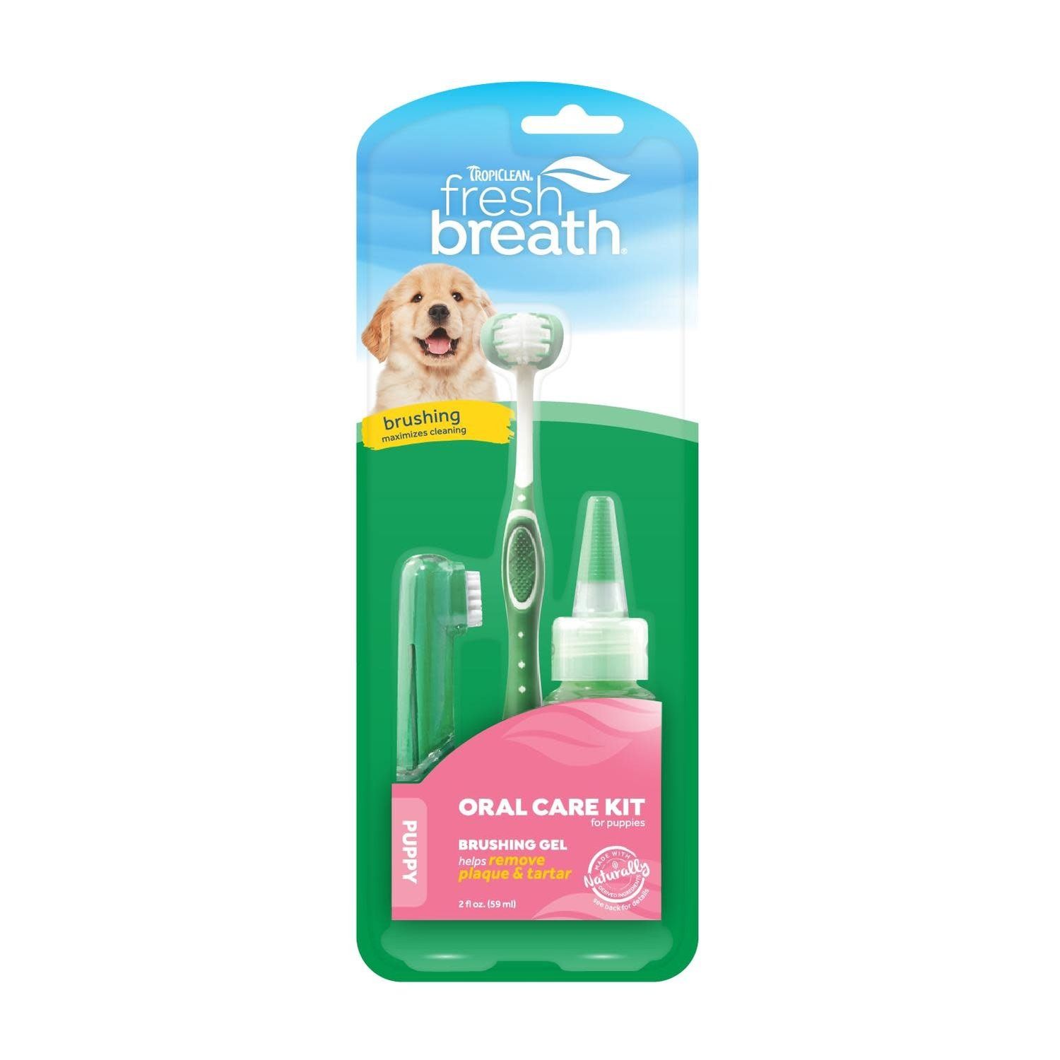 TropiClean Fresh Breath Oral Care Brushing Kit Puppy - 2oz