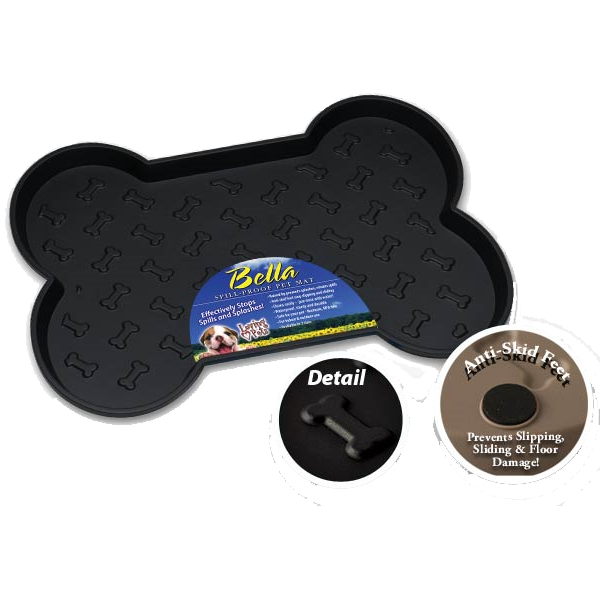 Bella Spill Proof Dog Mats Large Black