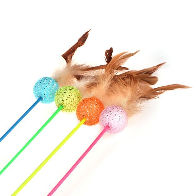 Cat Toy - Teaser Ball &amp; Feather