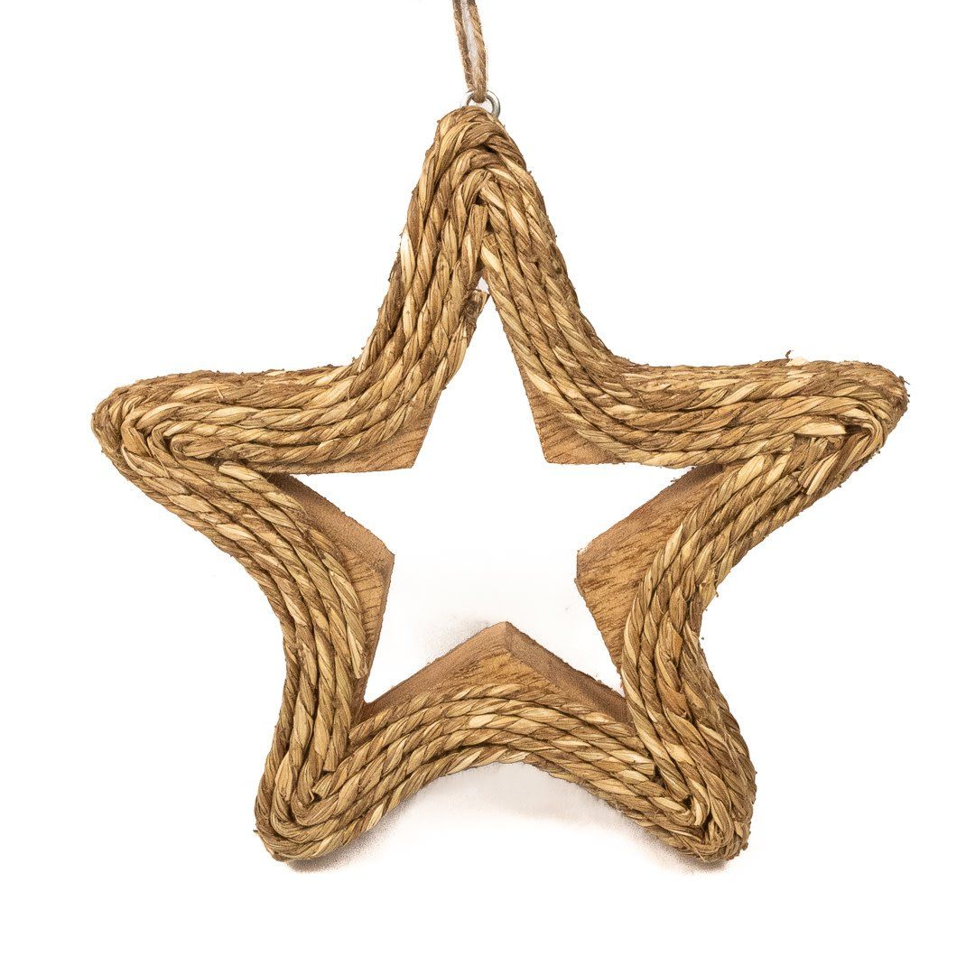 Ornament Star Brown Hollow - h3xd19cm