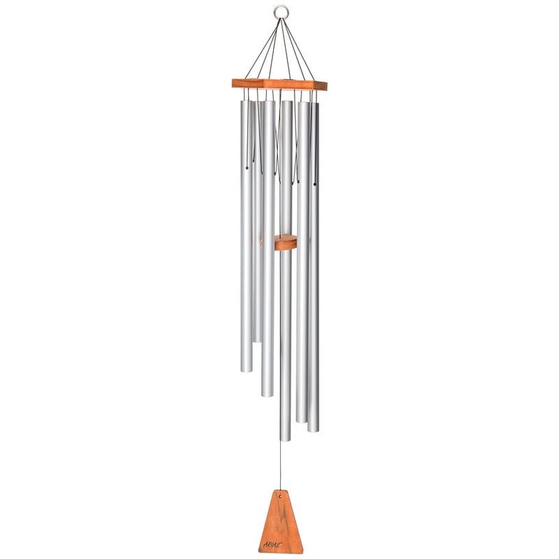 Arias Chime - 6 Tube  - Satin Silver - 44&quot;