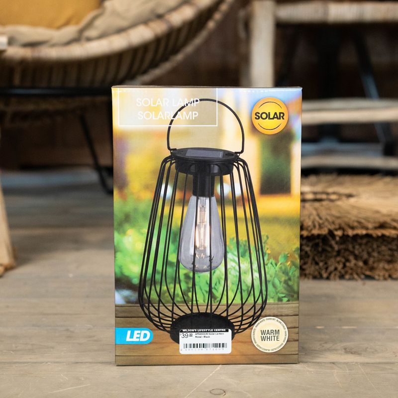 Solar Lantern Metal - Black