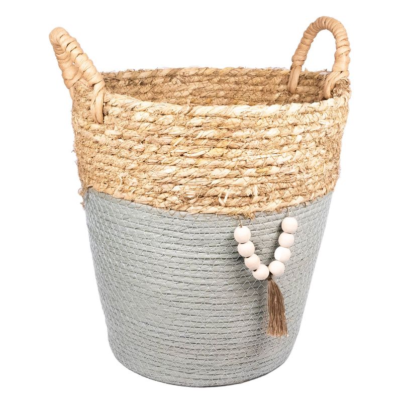 Basket Wide Blue Strip Small 35x22x20