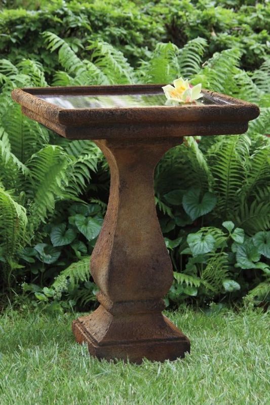 Garden Statue - Chelsea Square Bird Bath 26&quot;