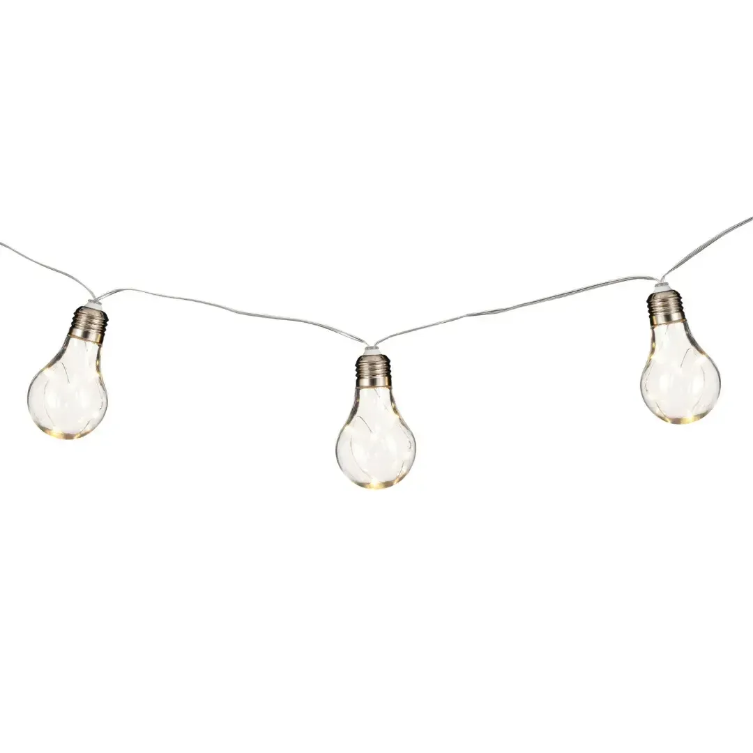 Partylights Solar Black - 10 Warm White Bulbs - l180cm