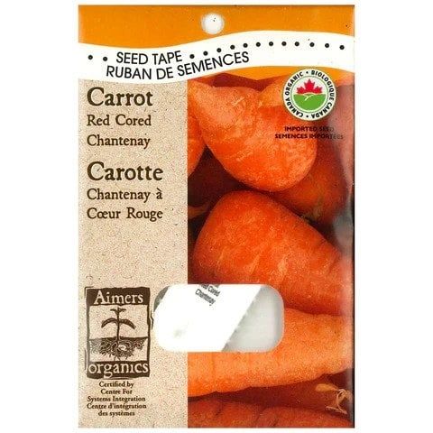 Red Cored Chantenay Organic Carrot Seed Tape (4210)