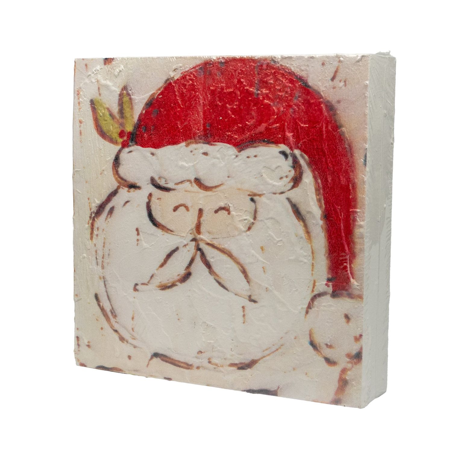 Santa Face Wood Block - 8&quot;