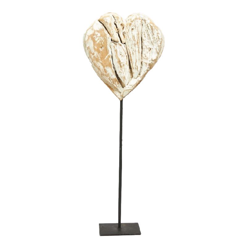 Heart on Stand Teak Erosion