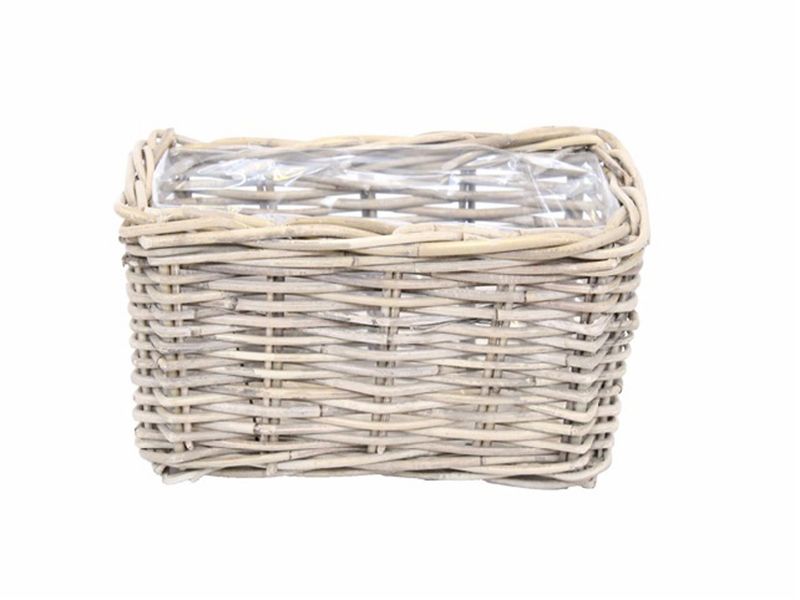 Basket Rattan Grey With Lining Rec