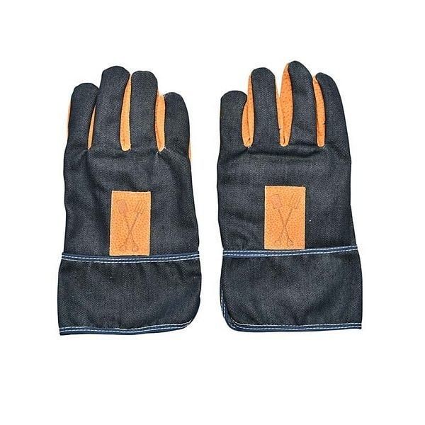 Denim garden gloves