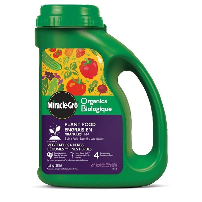 Miracle-Gro Organics Plant Food Granules for Vegetables &amp; Herbs   4-3-7   330 g