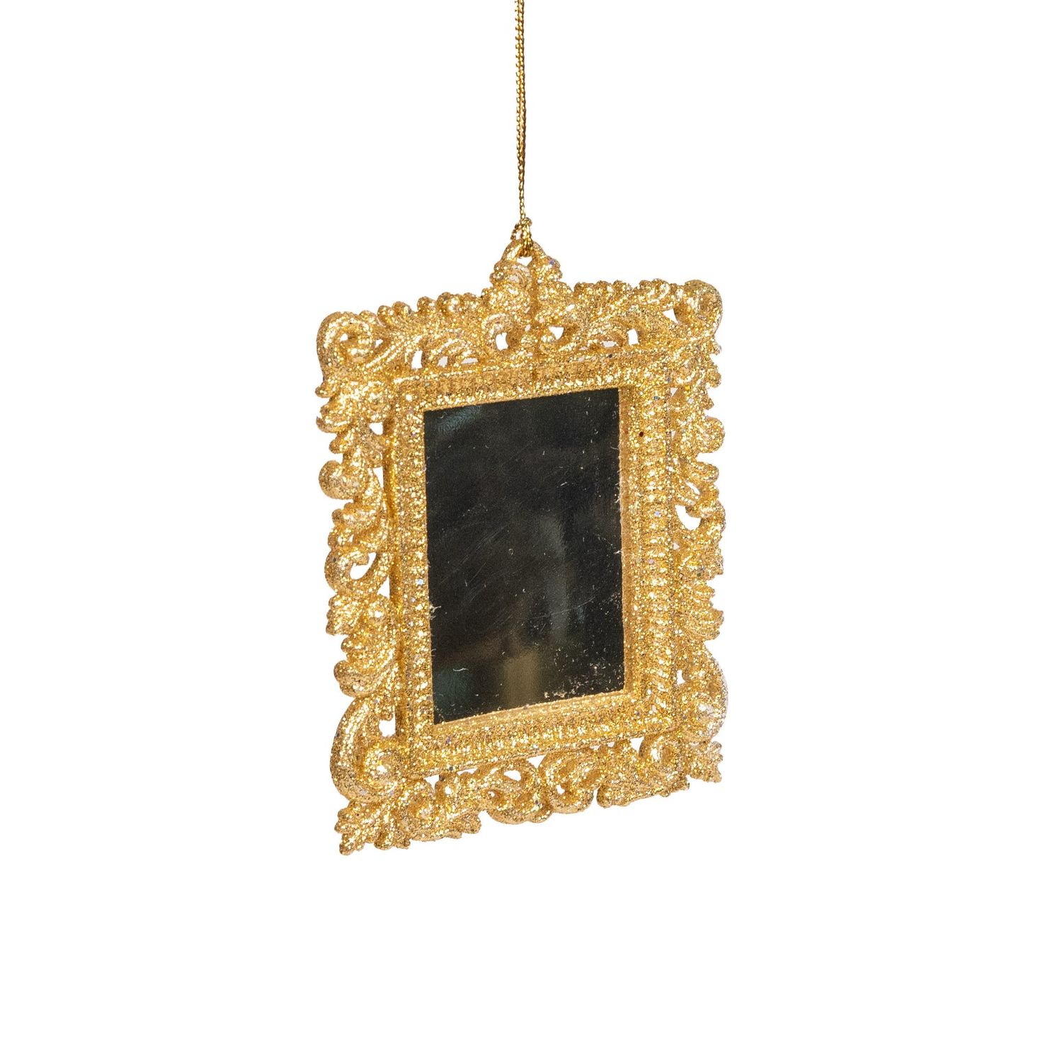 Glittered Mirror Ornament - 4&quot;