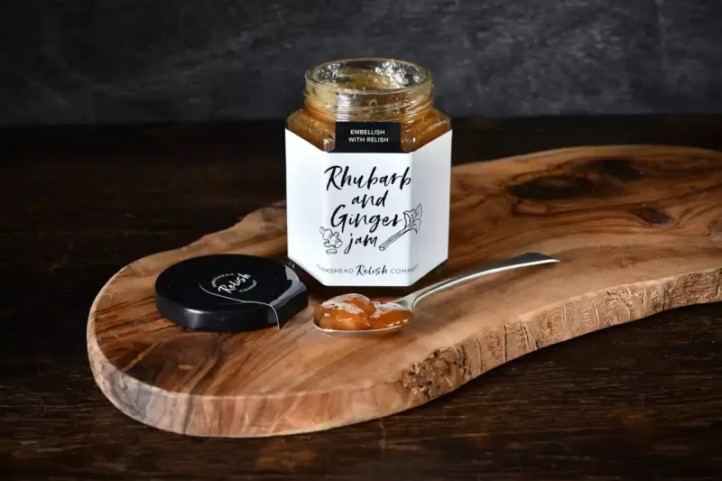 Hawkshead Relish Rhubarb Ginger Jam 220g - single