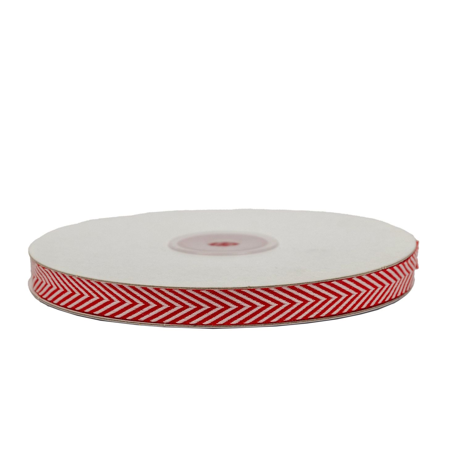 Ribbon - Herringbone Candy Cane - Red White - 3/8&quot; - 25Y