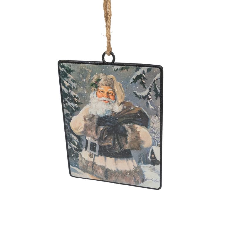 Woodland Santa Disc Ornament - 6"