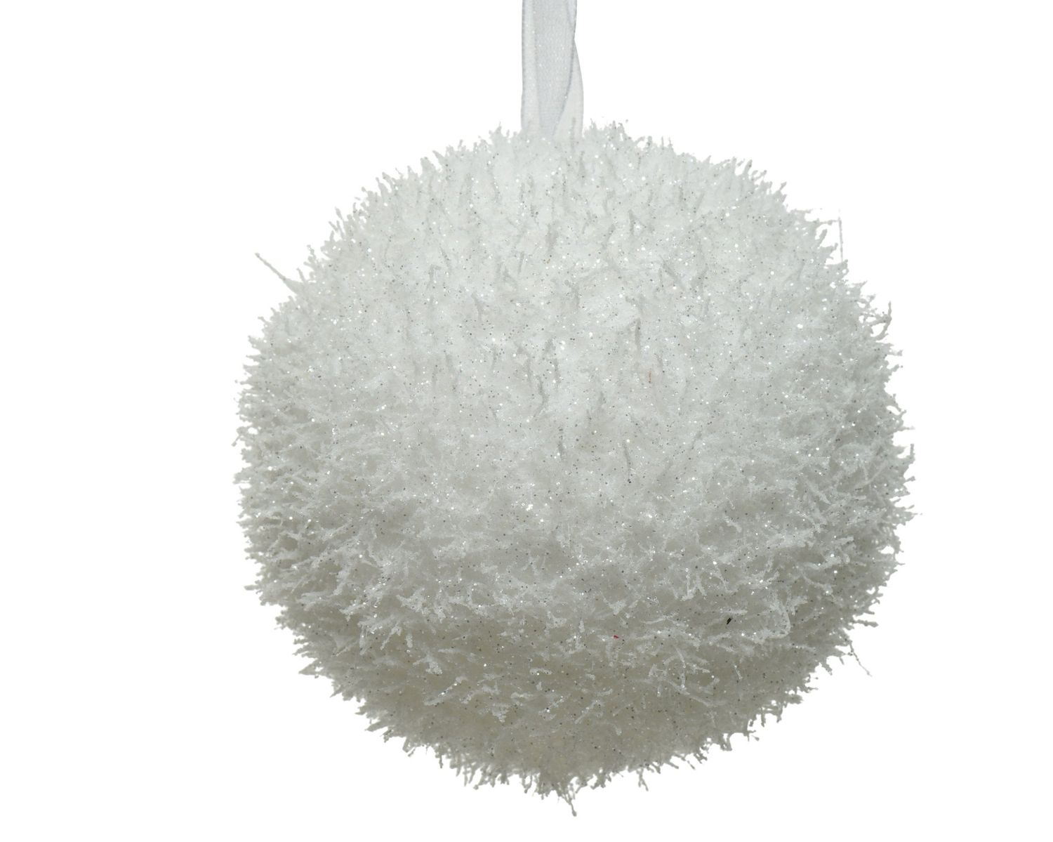 Xmas Ball Foam Ice 8cm White