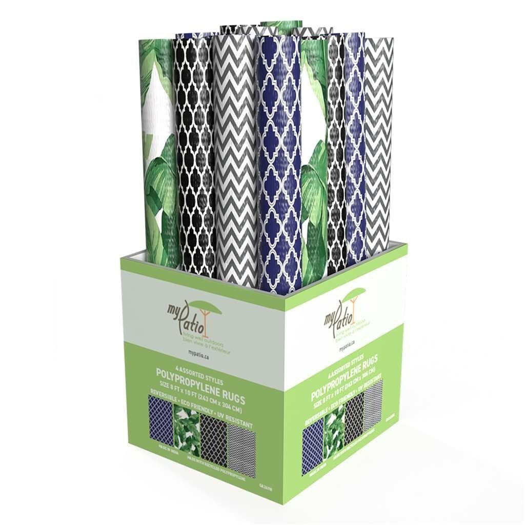 Area Rug Outdoor - 8x10ft - 4 Assorted