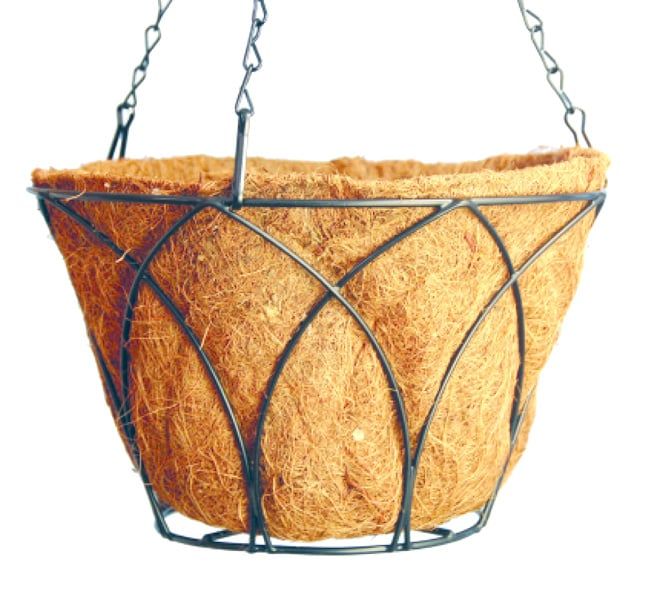 Pacific Rim - Lotus Design Hanging Basket w/Coco Liner, Size: 12&quot;