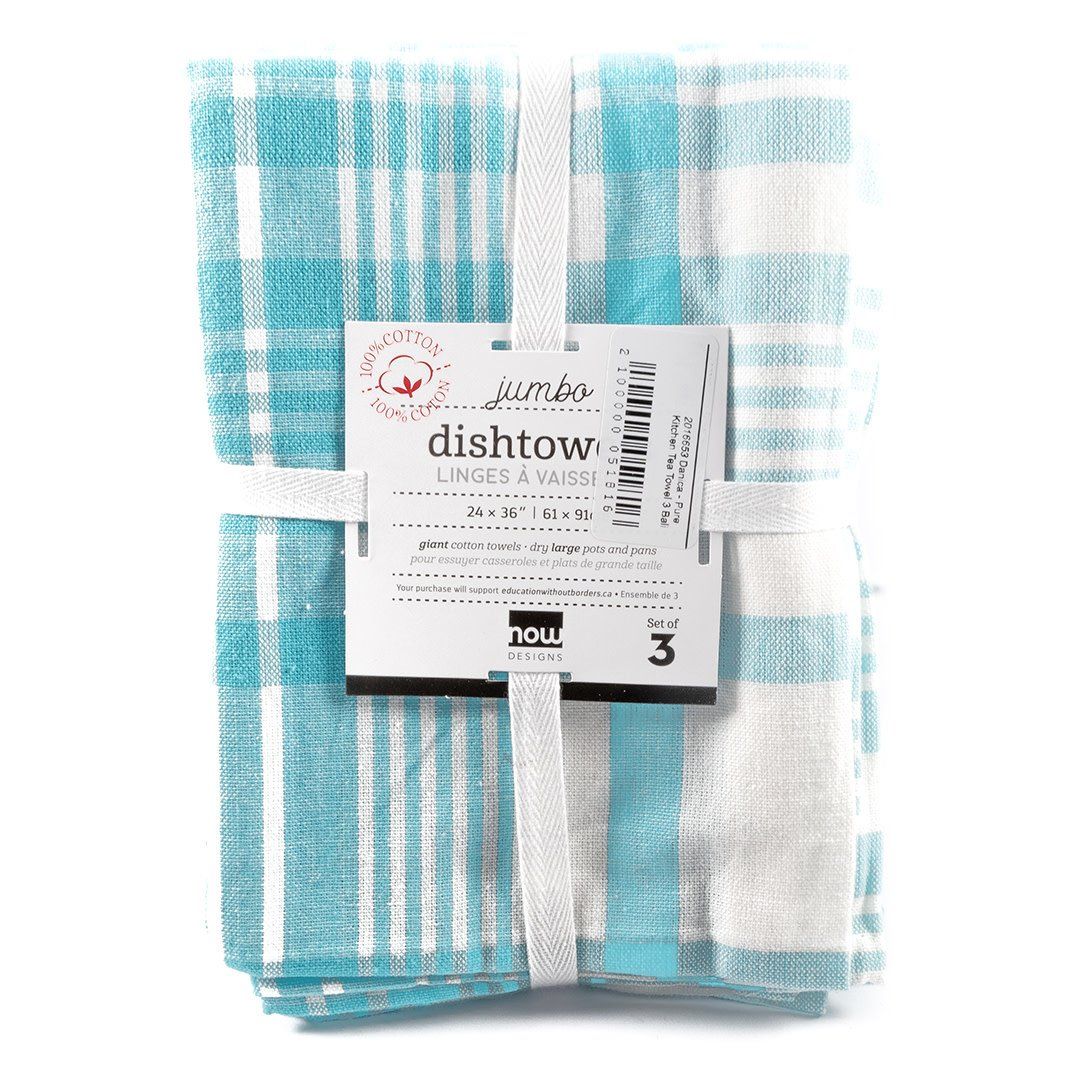 Jumbo Tea Towel Set of 3, Color: Bali Blue