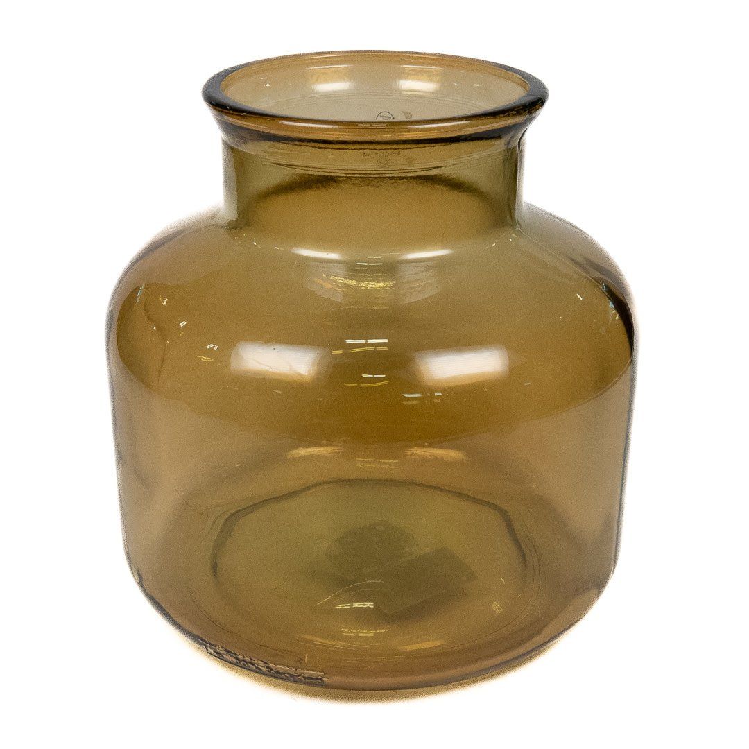 Almeria Vase Glass, Color: Yellow, Size: h23xd24cm