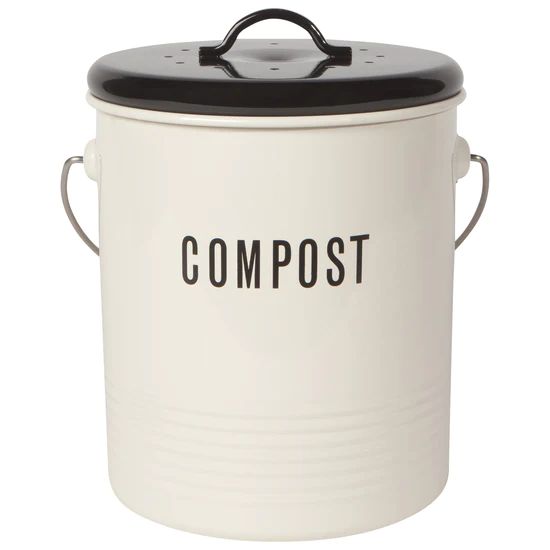 Danica - Countertop Compost Bin, Color: Vintage White