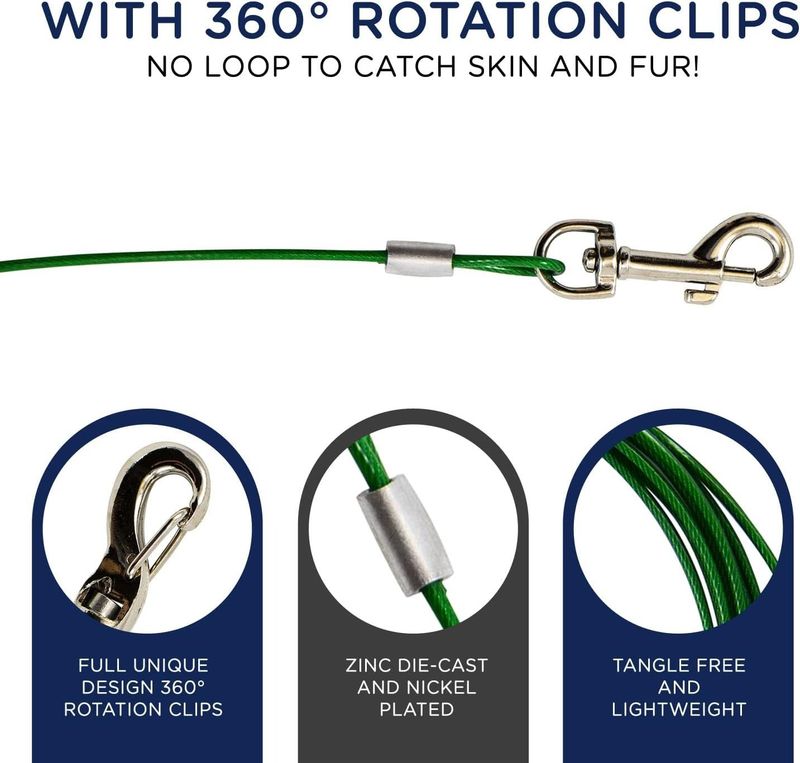 Tie Out Cable Green - 20ft