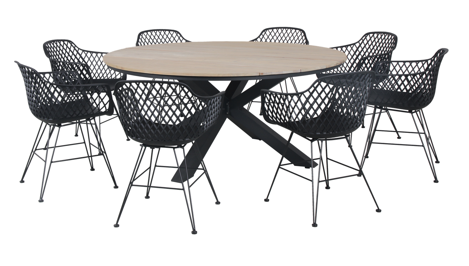 Aro Bluebell Dining Set - Black