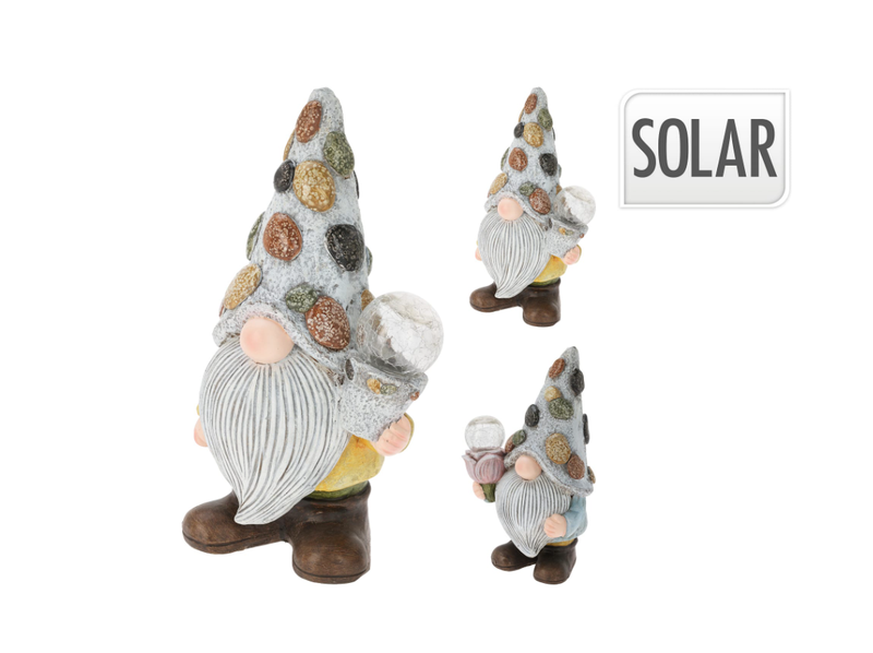 Solar Lamp Gnome - 2 Assorted