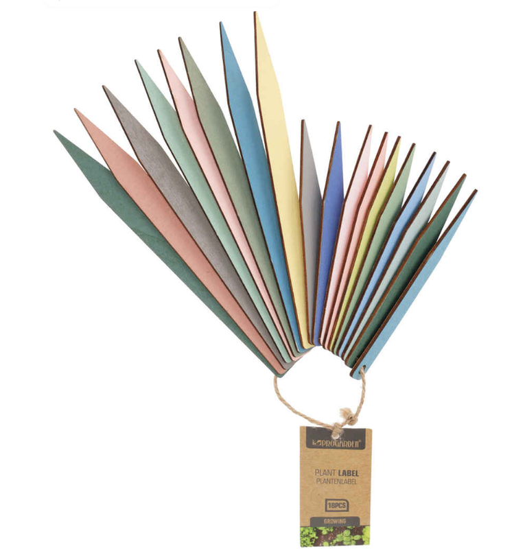 Plant Label Wood Set of 18