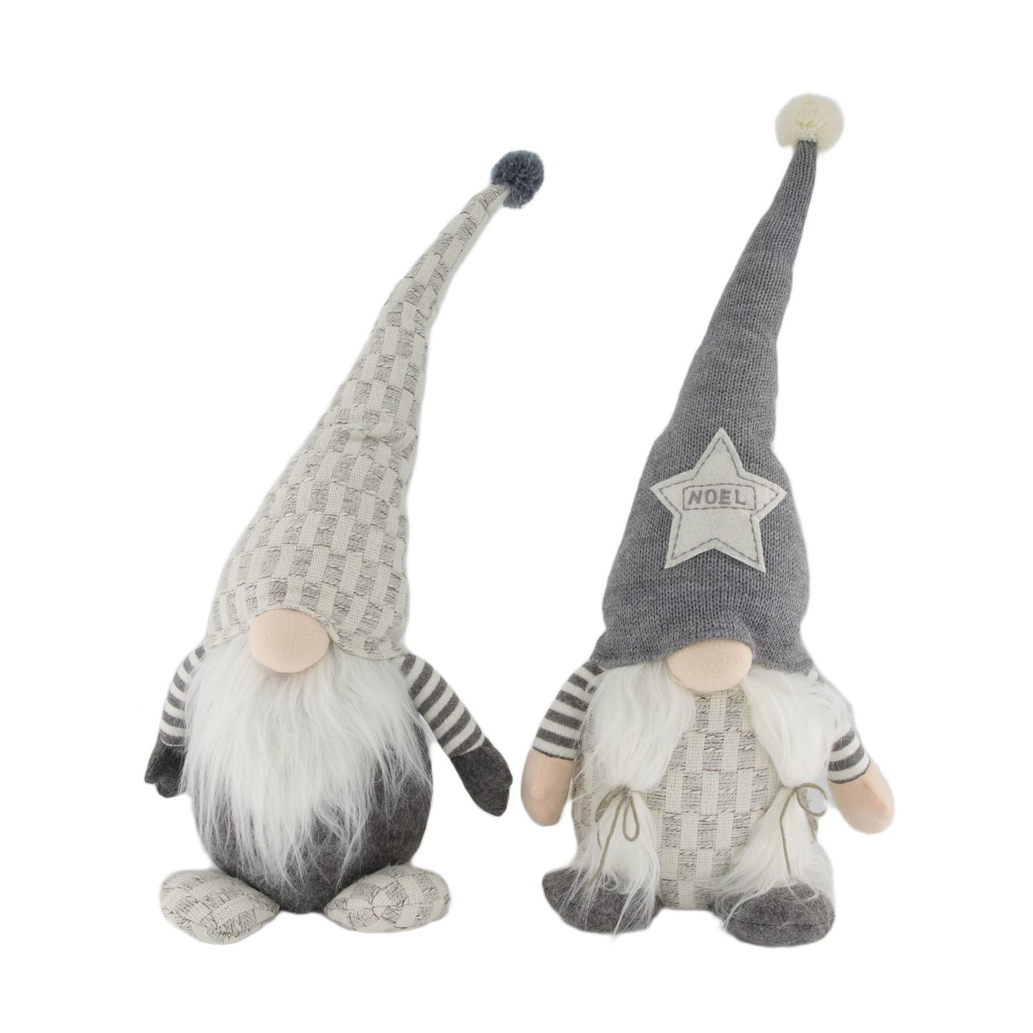 Fabric Gnome 69cm - 2 Assorted White Grey