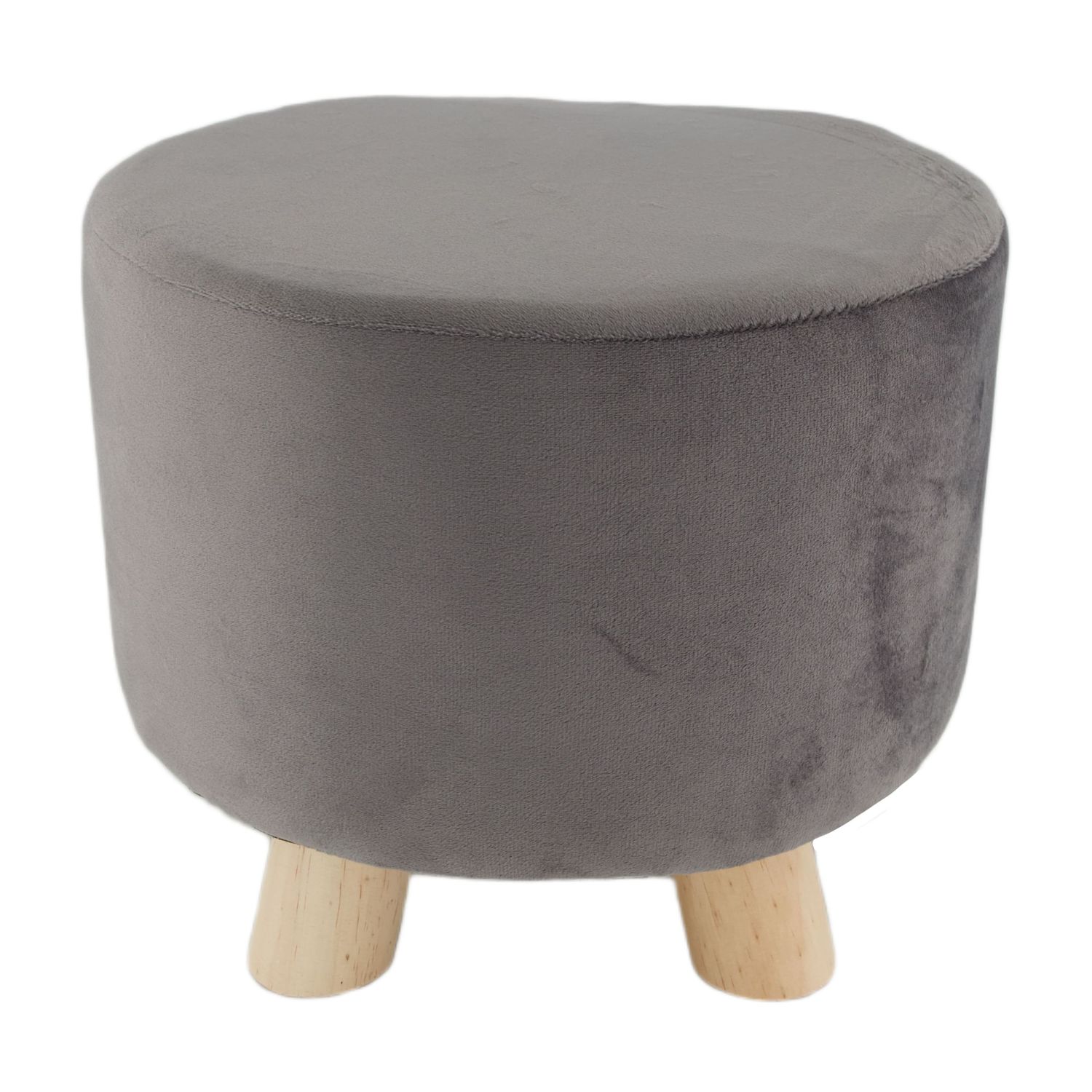 Round Stool Velvet 28x25cm - Grey