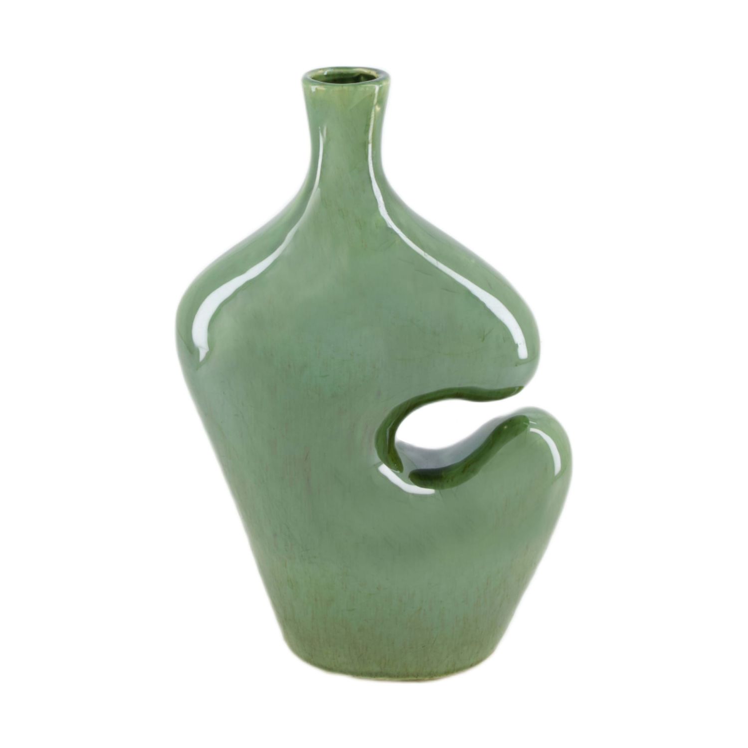Vase Ceramic 15.5x8.5x28.5cm - Green
