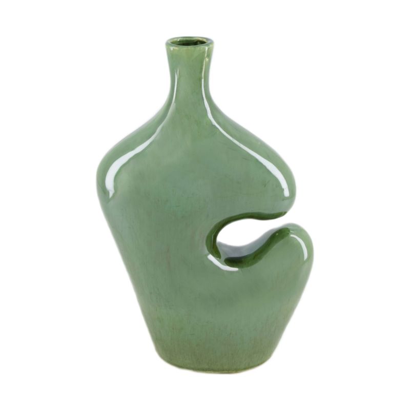 Vase Ceramic 15.5x8.5x28.5cm - Green