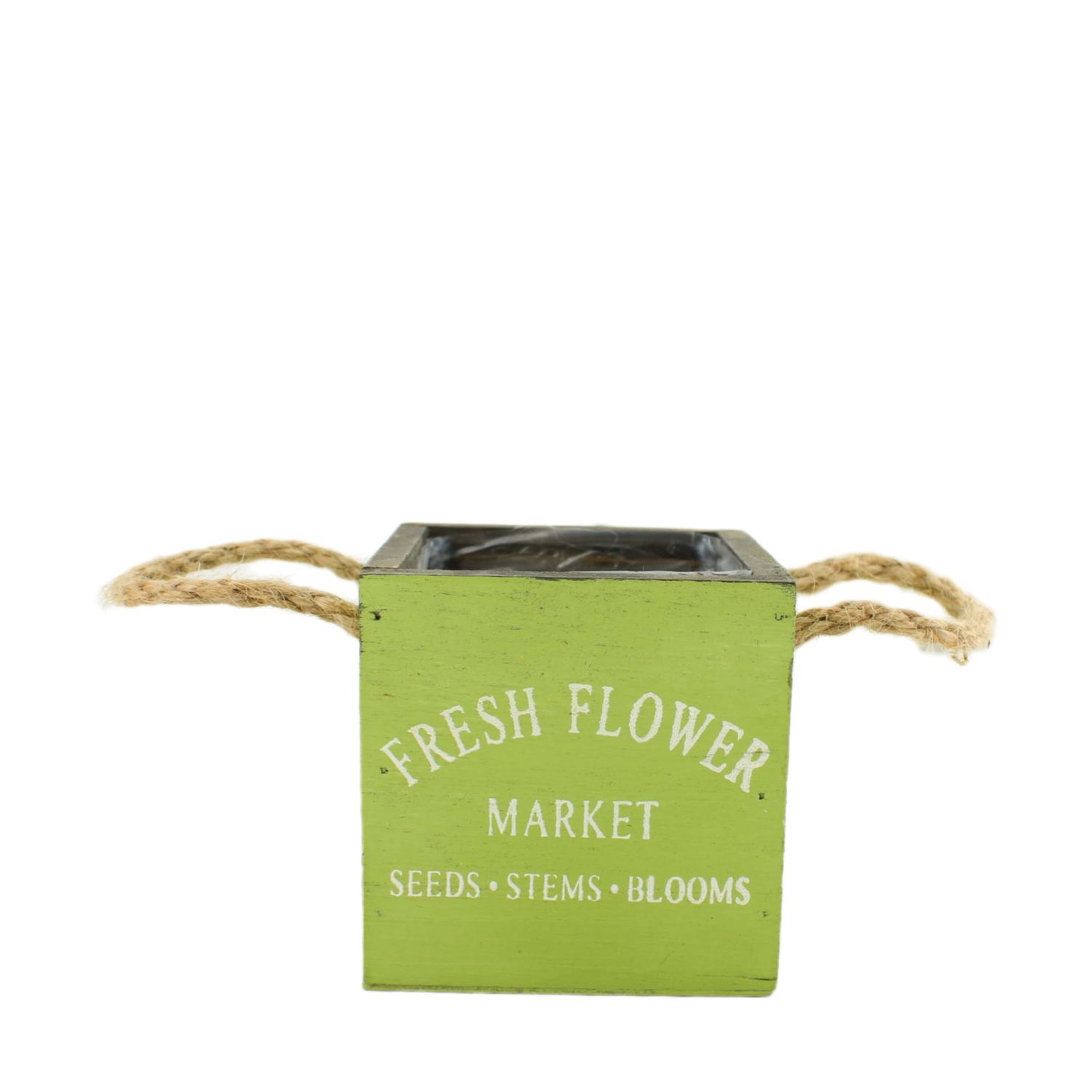 Wooden Planter 9cm - Green