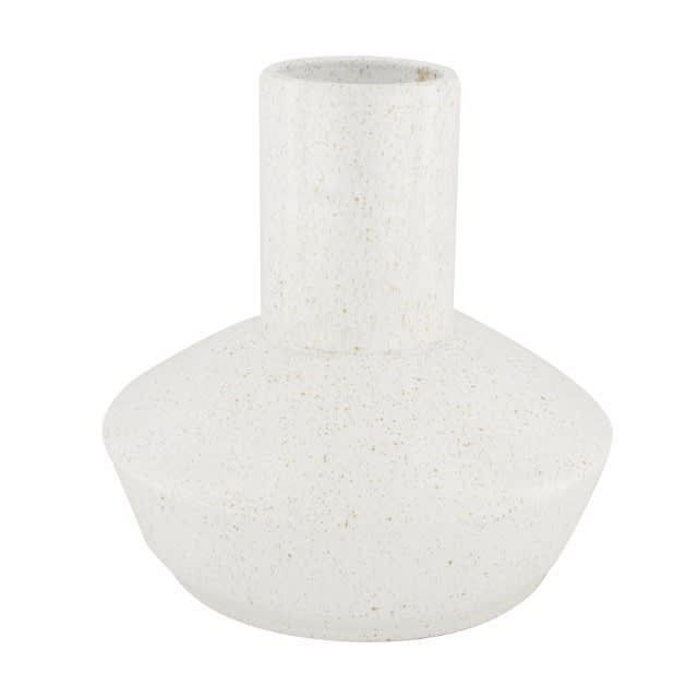 Vase Ceramic 22x22x20cm - White Gold