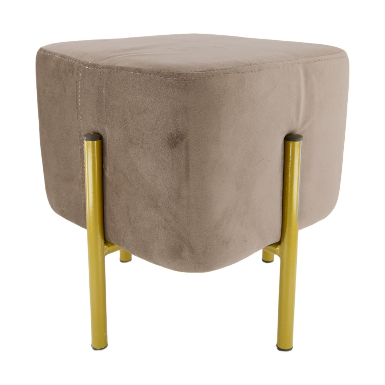 Stool Velvet On Golden Stand 30x30x36cm
