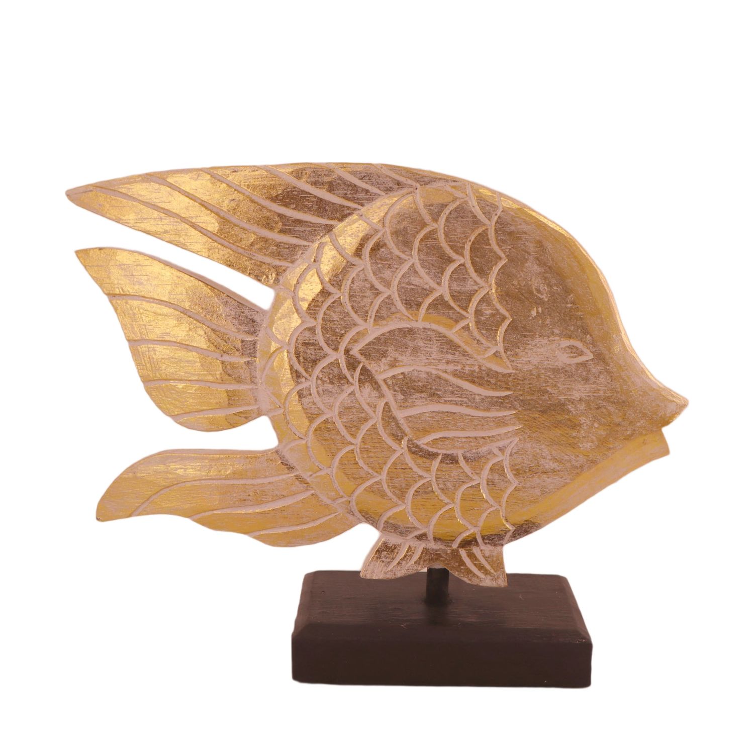 Goldfish Statue Albizia Wood 34x29cm