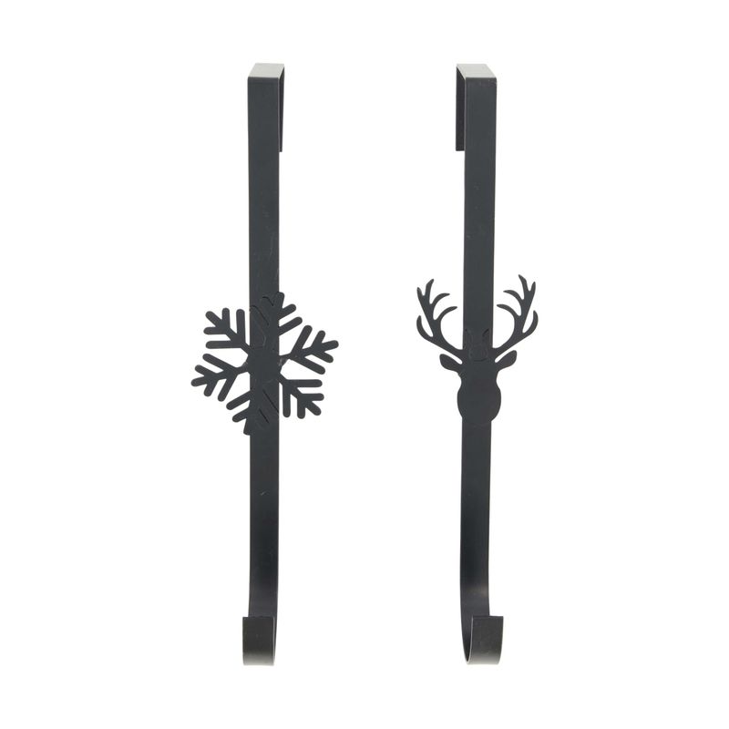 Xmas Wreath Doorhanger Metal 28cm - 2 Assorted