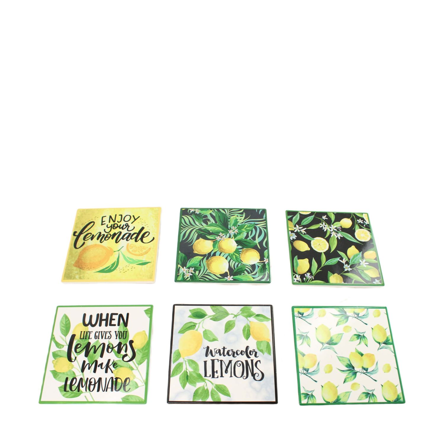 Ceramic Square Coasters 15cm - 6 Assorted