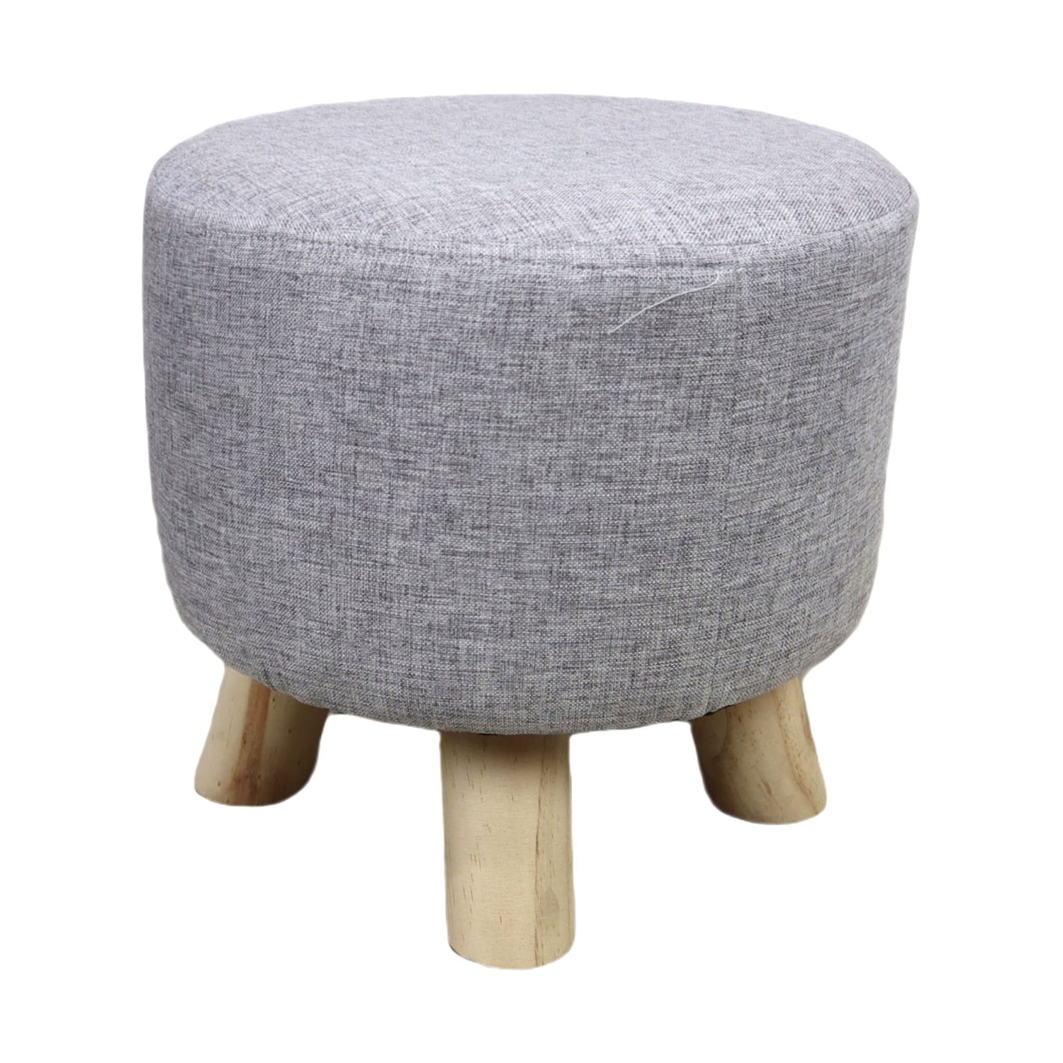 Linen Stool on Feet 28cm - Grey