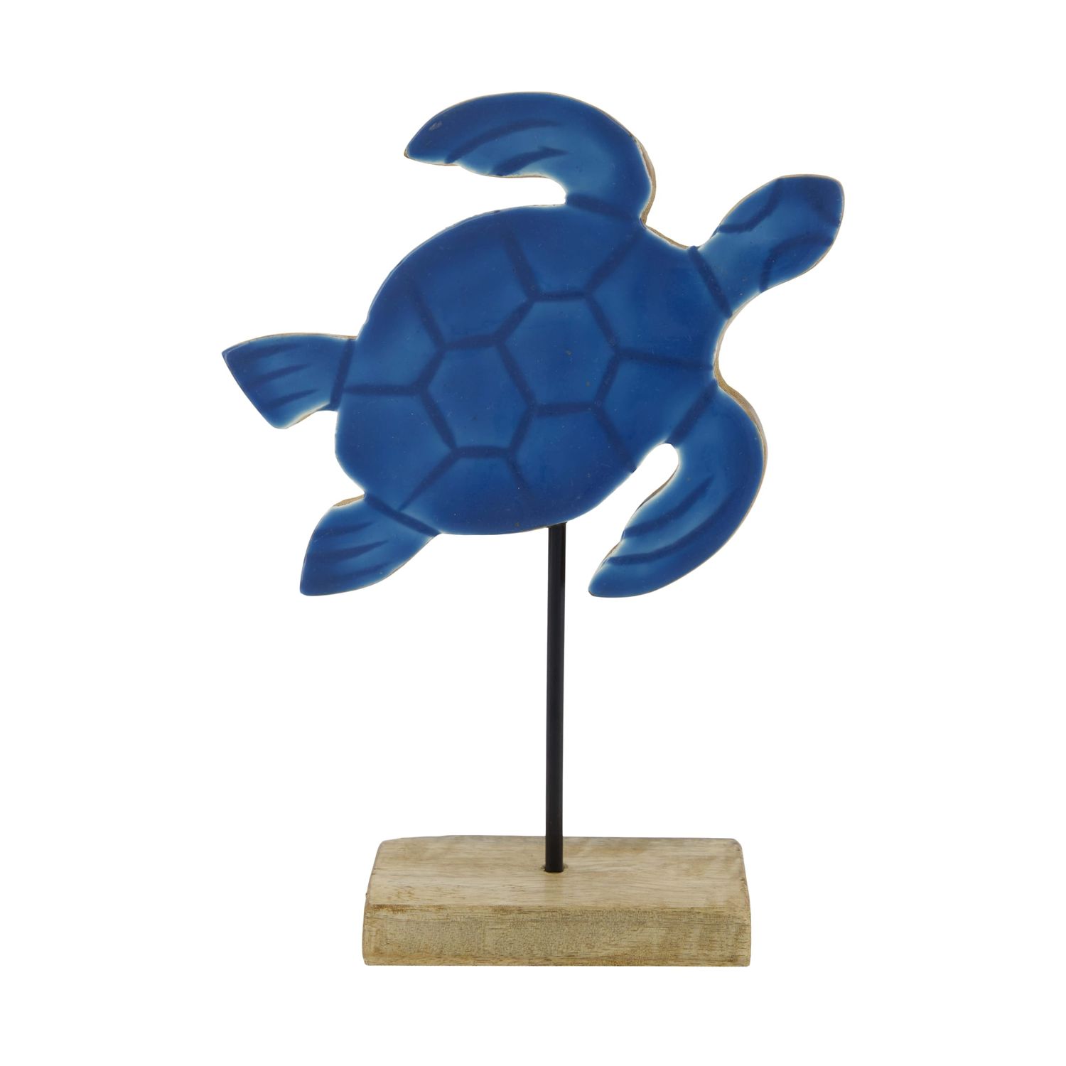 Turtle Mango Wood On Stand 16x6x22cm