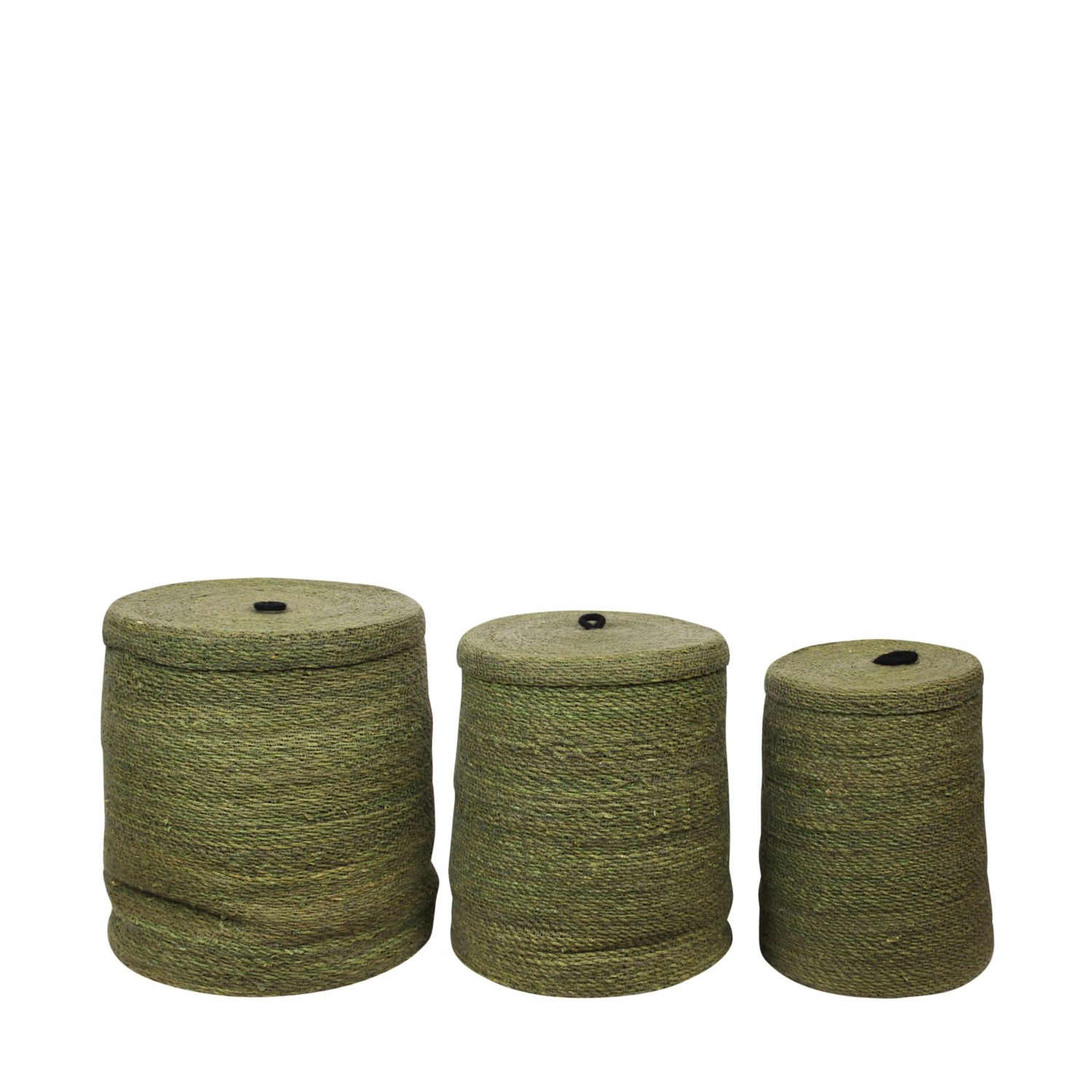 Basket Round with Lid Seagrass