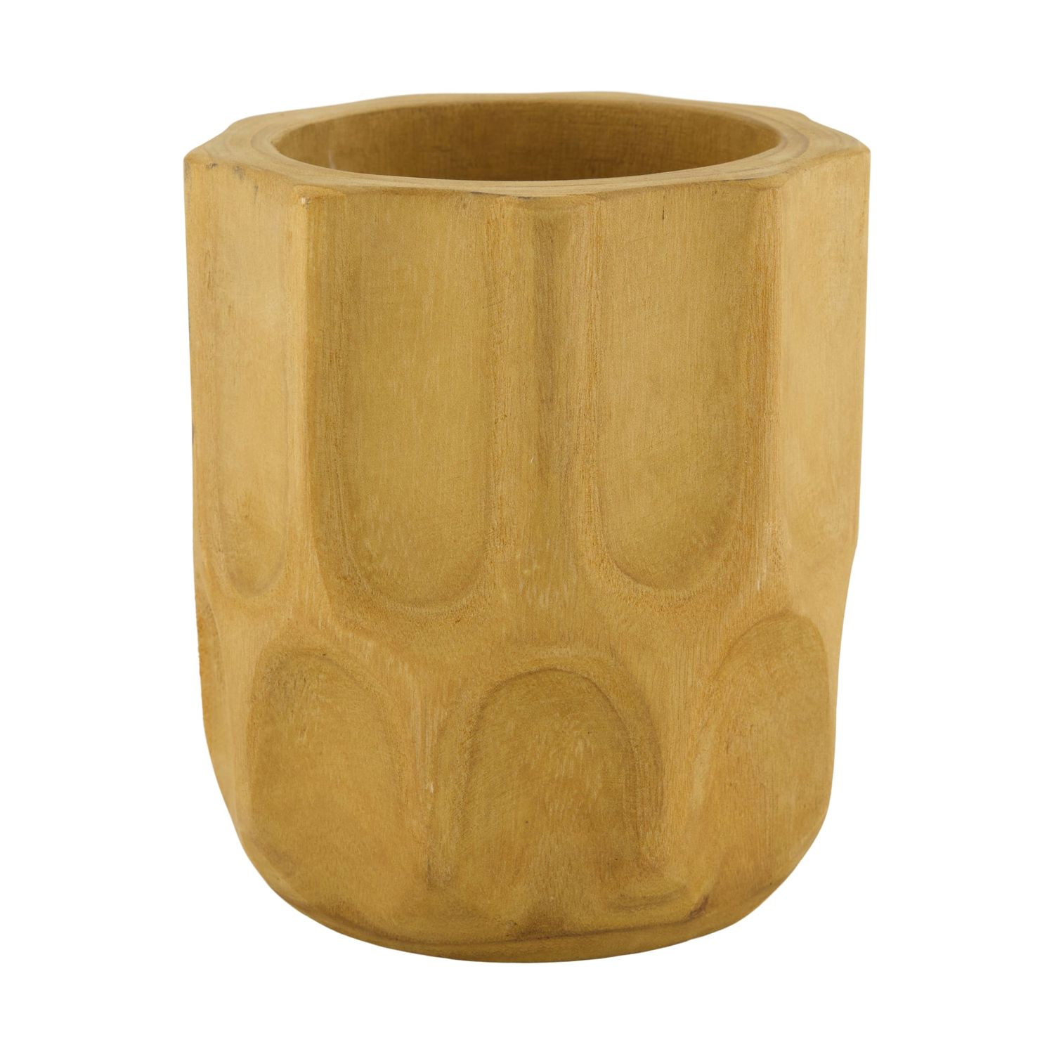 Vase Paulownia Wood 16x16x18cm