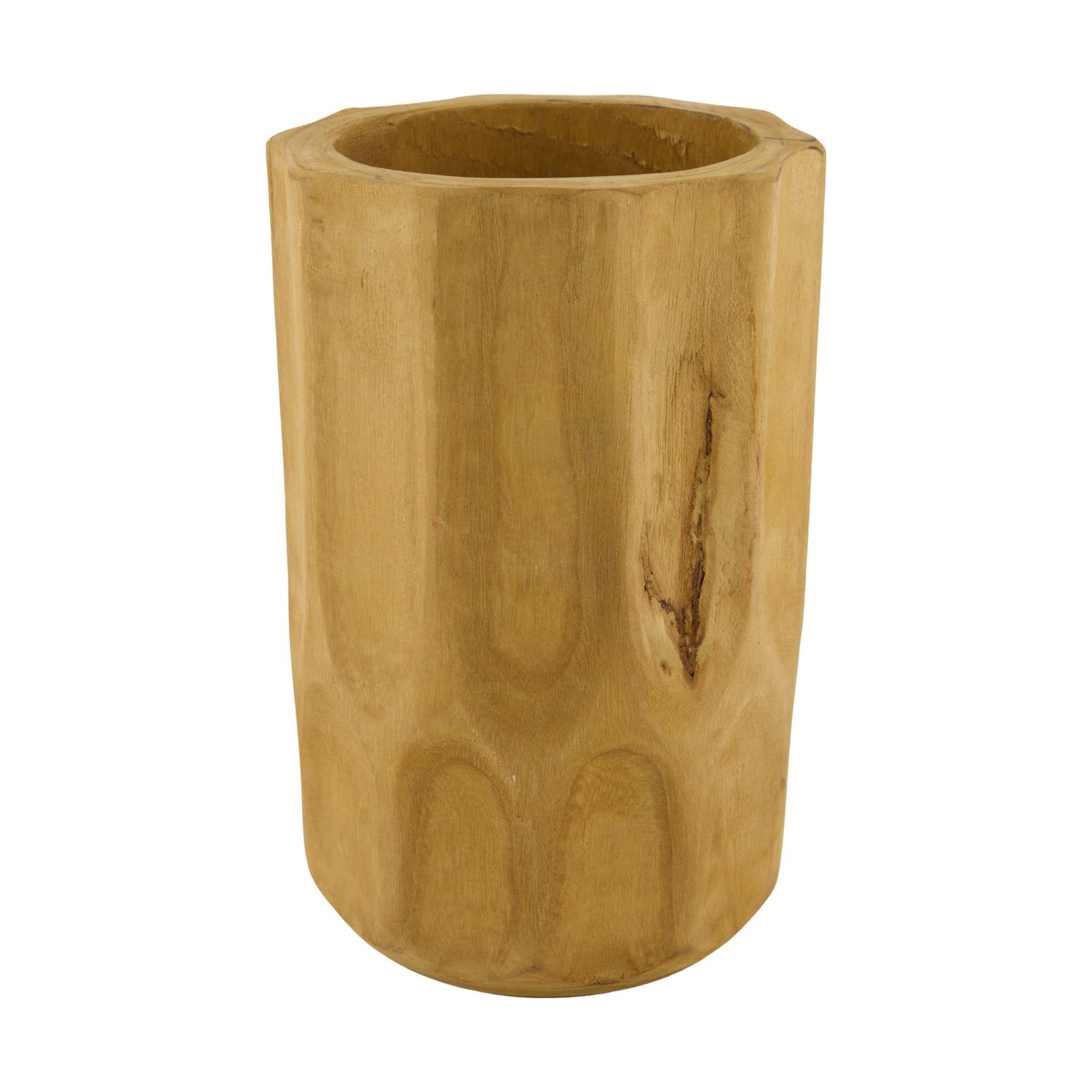 Vase Paulownia Wood 18x18x28cm