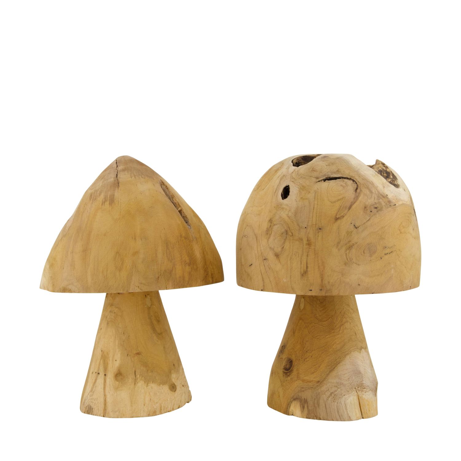 Teak Wood Mushroom 28cm - 2 Assorted