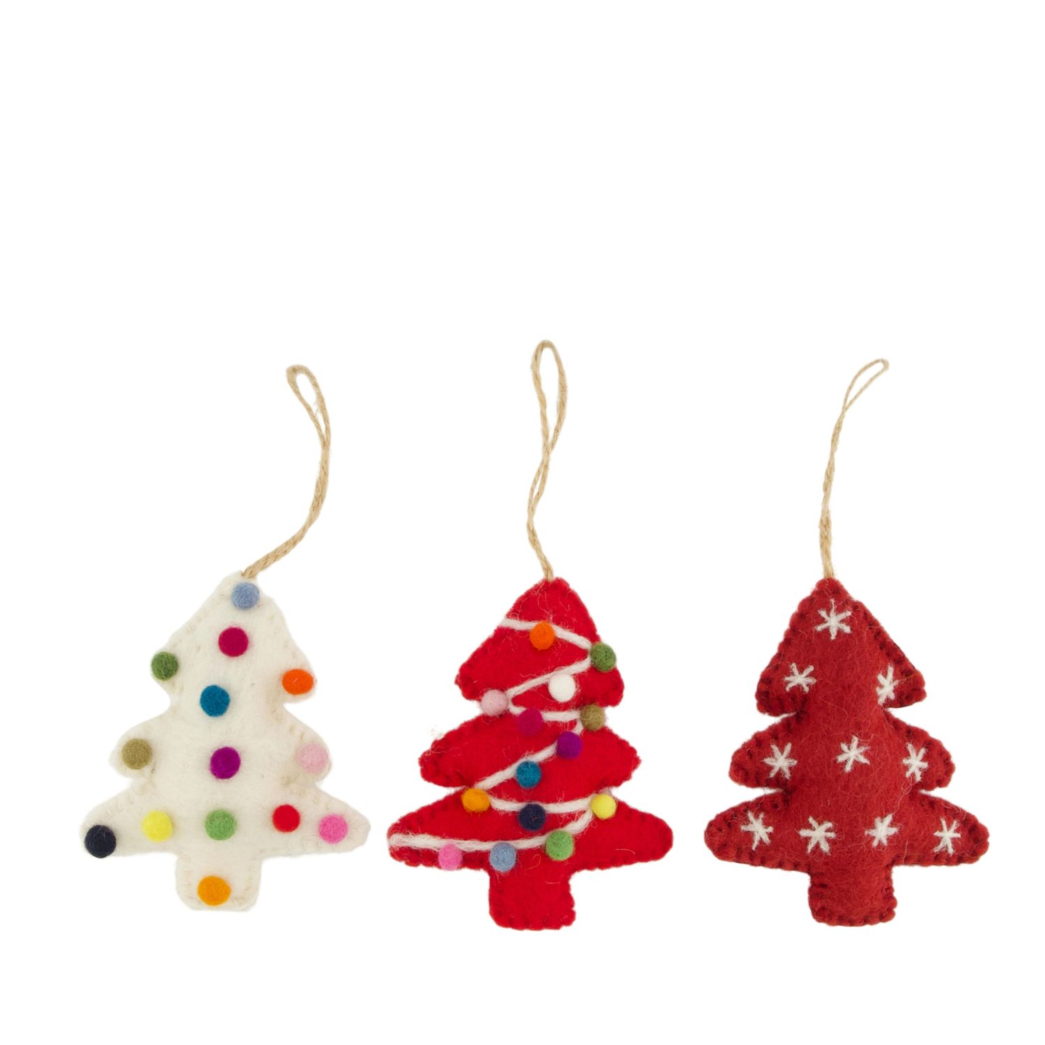 Wool Xmas Hanger Tree - 3 Assorted