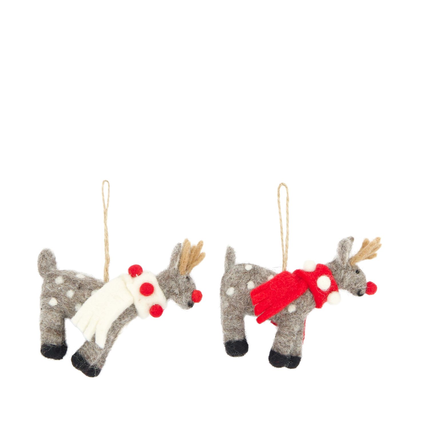 Hanger Wool Deer 12cm - 2 Assorted