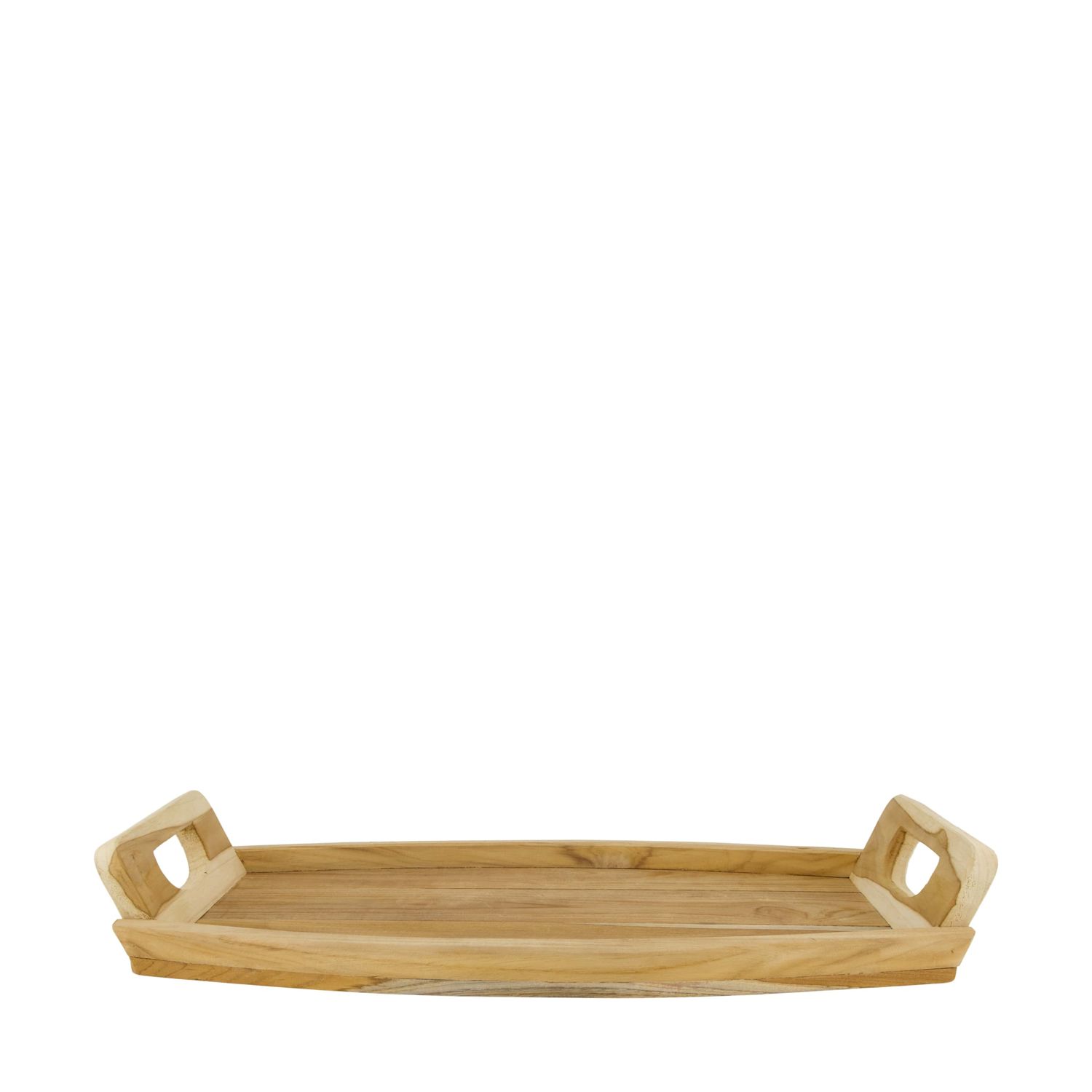 Tray Teak Wood With Handle 58x28x8cm