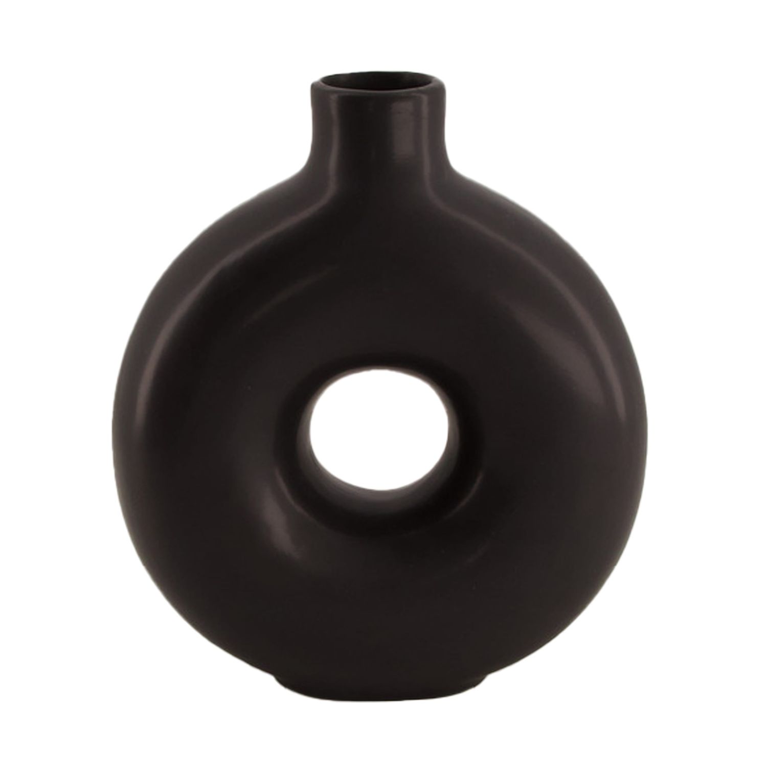 Vase Ceramic 17.2x6.5x20cm - Black