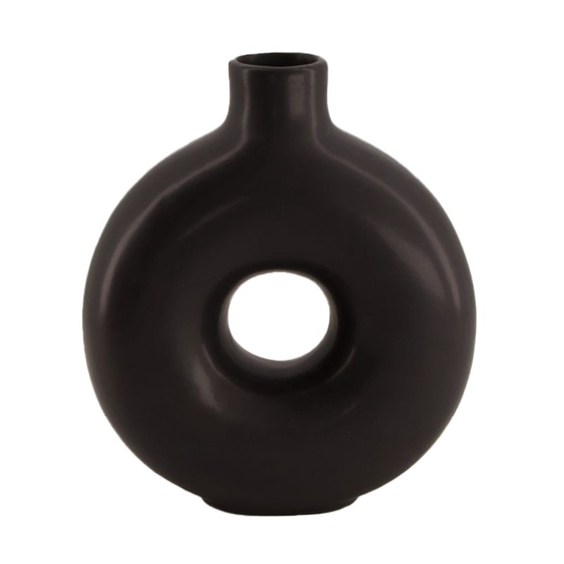 Vase Ceramic 17.2x6.5x20cm - Black